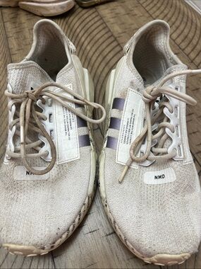 adidas NMD Men’s Sneakers - Cream with Light Purple Stripes
